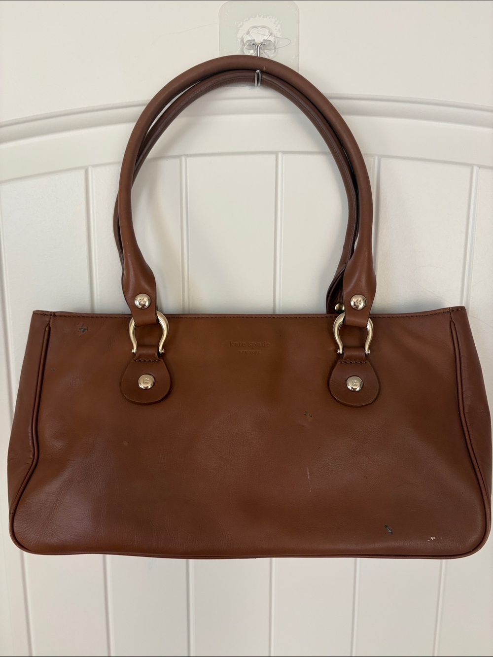 kate spade Brown Leather Double-Handle Shoulder Bag